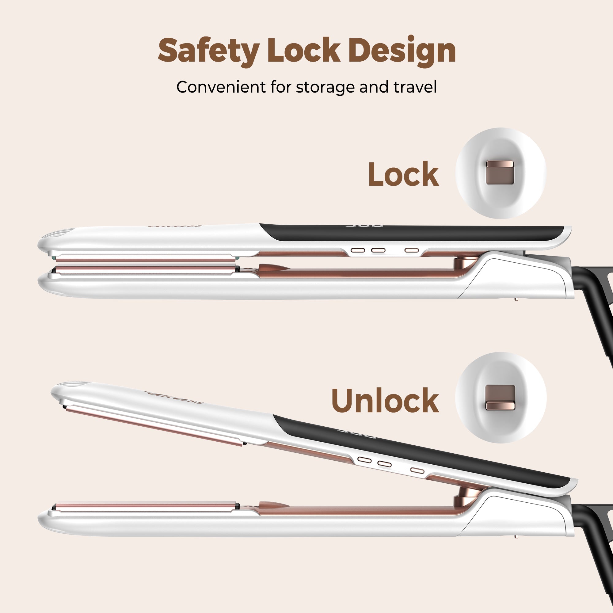 Ukliss Lustra 2-in-1 Stijltang Wit & Roségoud