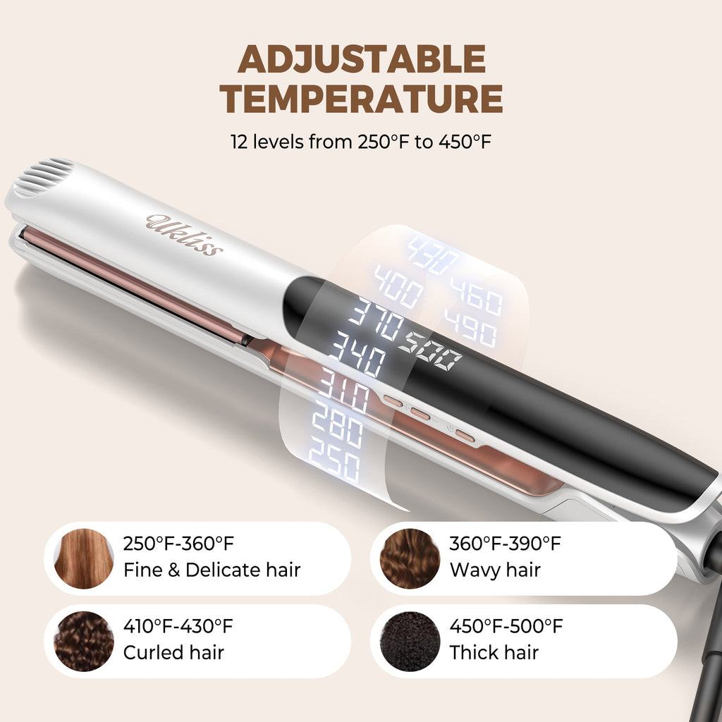 Ukliss Lustra 2-in-1 Stijltang Wit & Roségoud