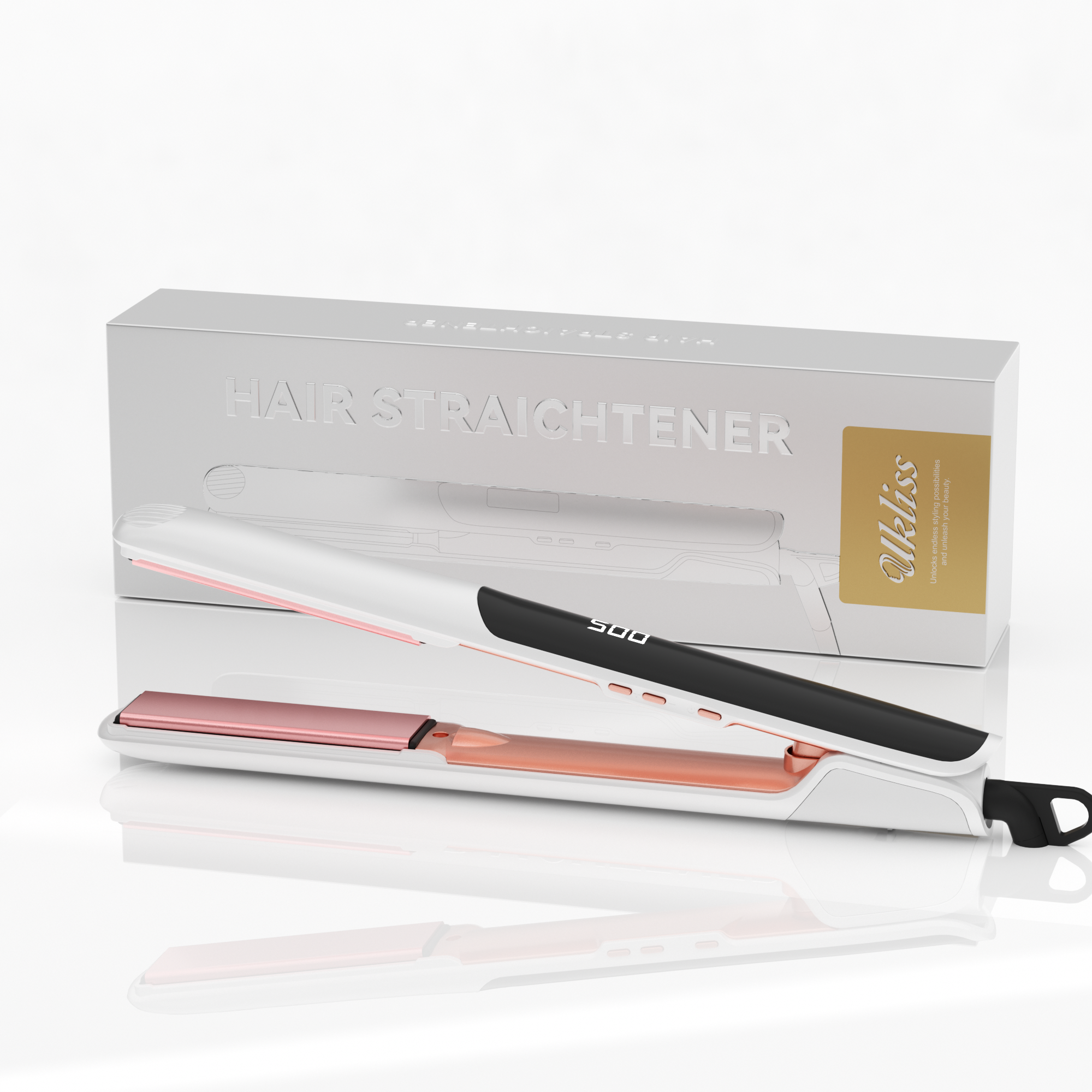 Ukliss Lustra 2-in-1 Stijltang Wit & Roségoud