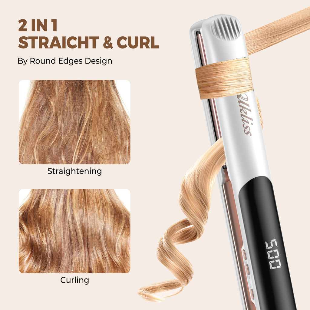 Ukliss Lustra 2-in-1 Stijltang Wit & Roségoud