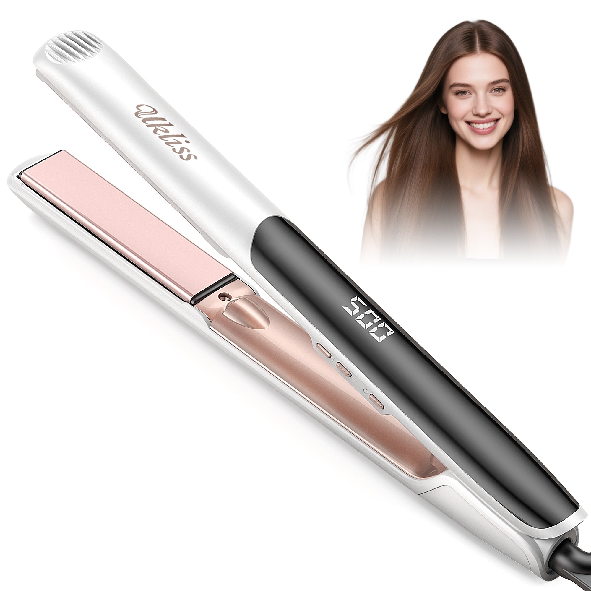 Ukliss Lustra 2-in-1 Stijltang Wit & Roségoud