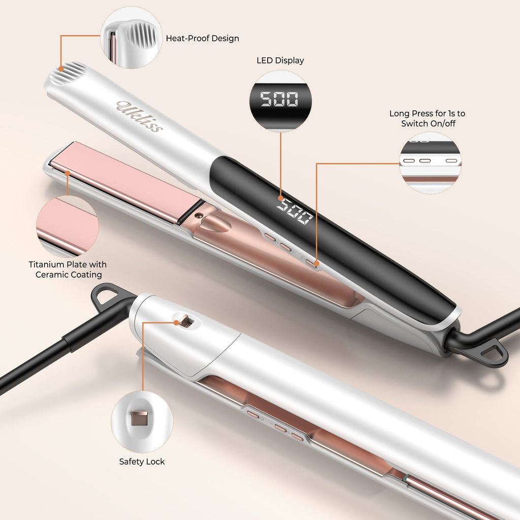 Ukliss Lustra 2-in-1 Stijltang Wit & Roségoud
