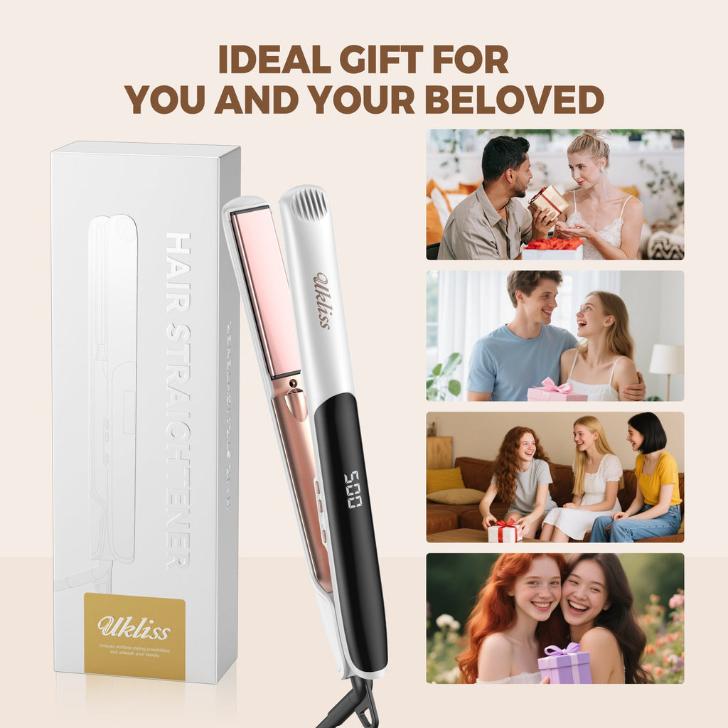 Ukliss Lustra 2-in-1 Stijltang Wit & Roségoud